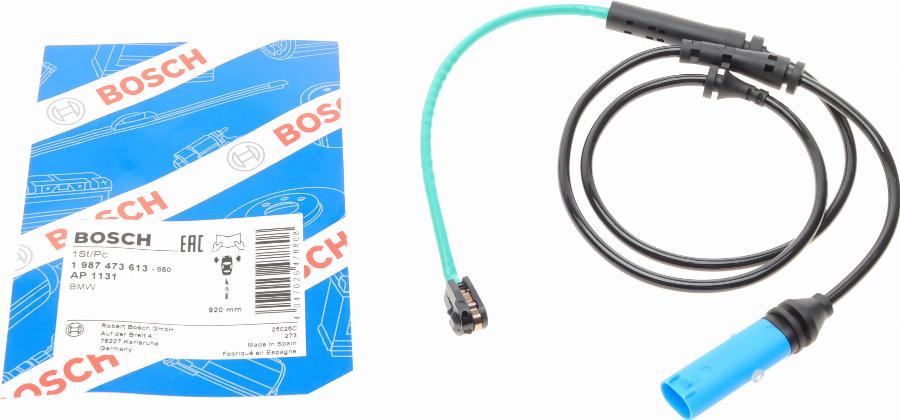 BOSCH 1 987 473 613 - Įspėjimo kontaktas, stabdžių trinkelių susidėvėjimas onlydrive.pro