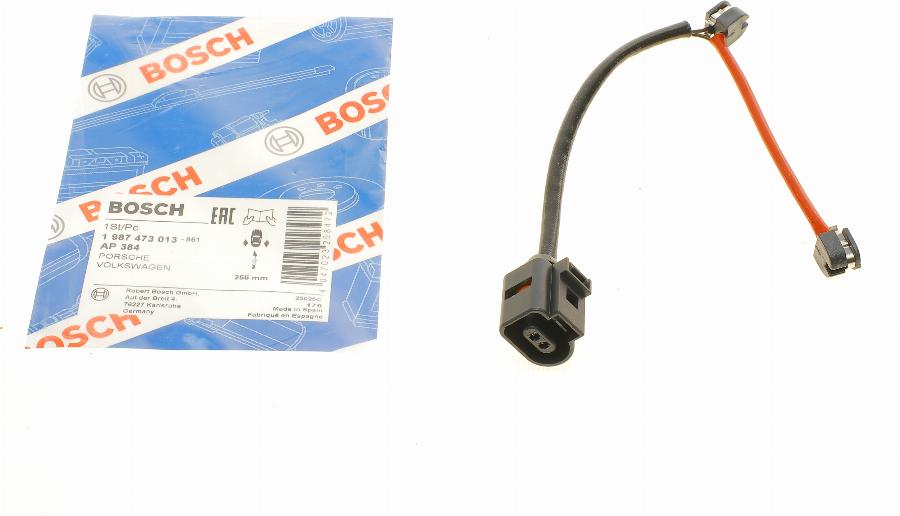 BOSCH 1 987 473 013 - Įspėjimo kontaktas, stabdžių trinkelių susidėvėjimas onlydrive.pro