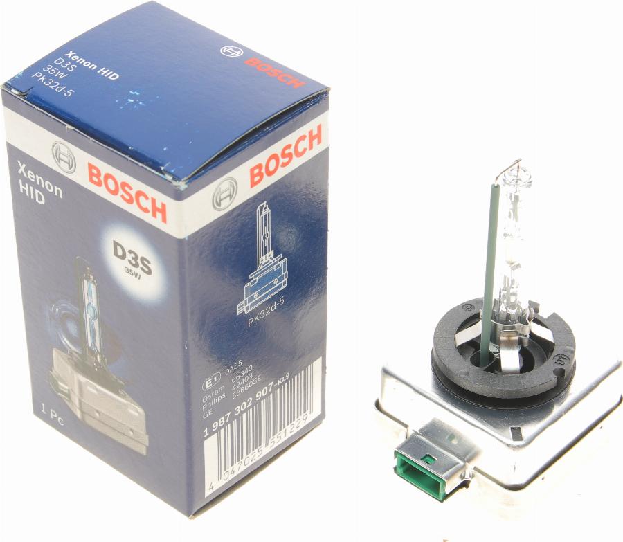 BOSCH 1 987 302 907 - Kvēlspuldze, Tālās gaismas lukturis onlydrive.pro