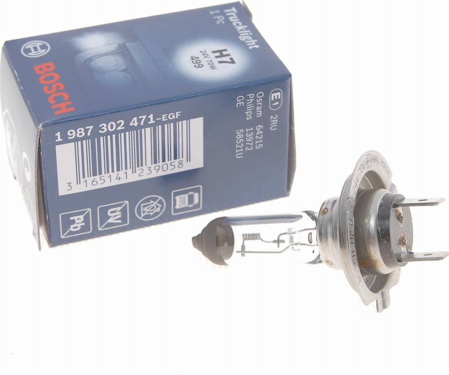 BOSCH 1 987 302 471 - Kvēlspuldze, Tālās gaismas lukturis onlydrive.pro