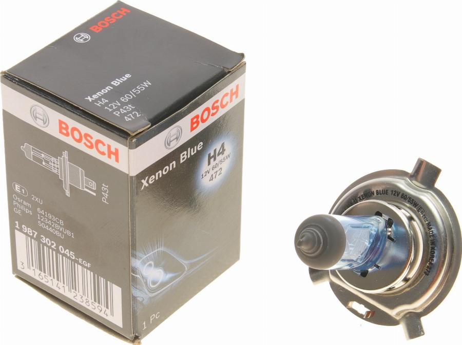 BOSCH 1 987 302 045 - Лампа накаливания, фара дальнего света onlydrive.pro