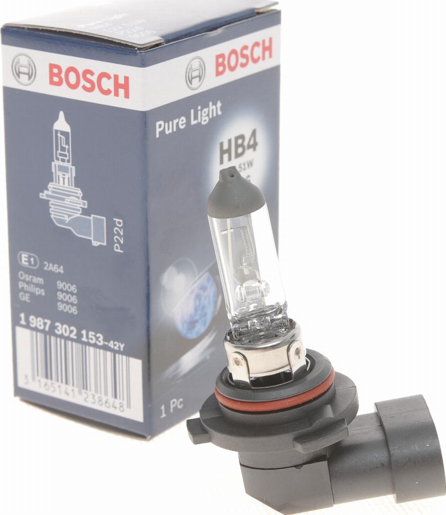 BOSCH 1 987 302 153 - Kvēlspuldze, Tālās gaismas lukturis onlydrive.pro