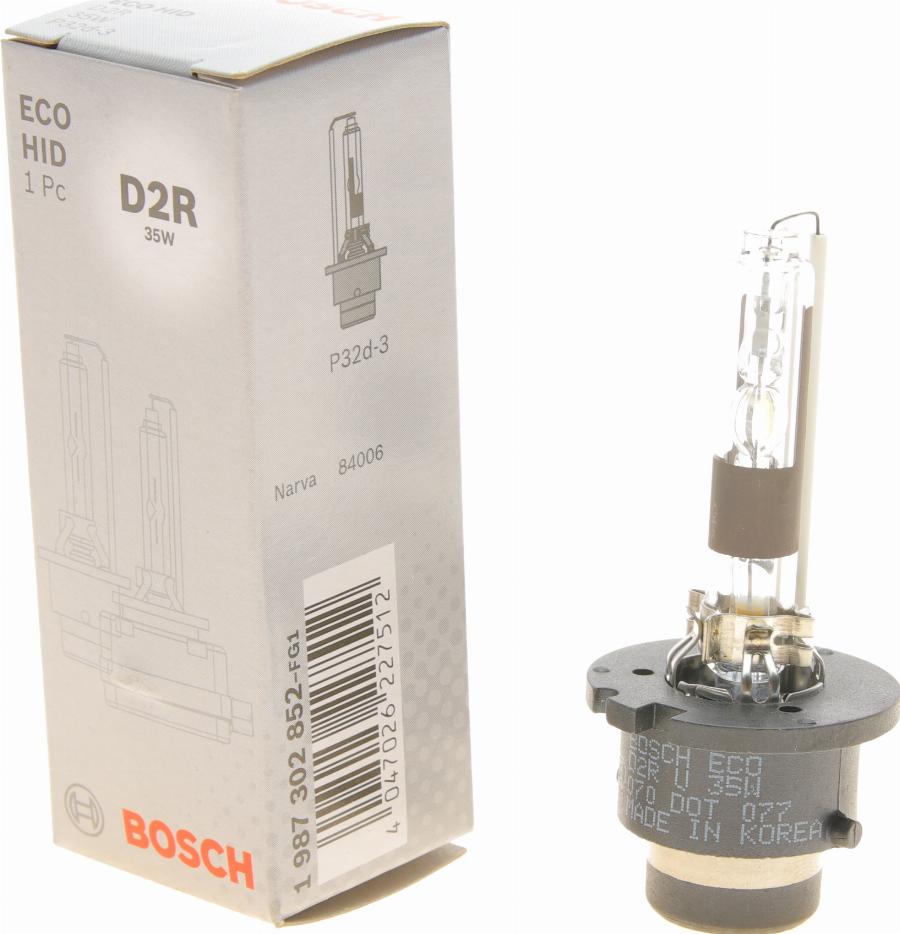 BOSCH 1 987 302 852 - Lemputė, priekinis žibintas onlydrive.pro