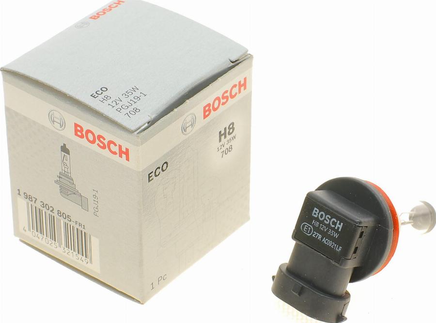 BOSCH 1 987 302 805 - Kvēlspuldze, Tālās gaismas lukturis onlydrive.pro