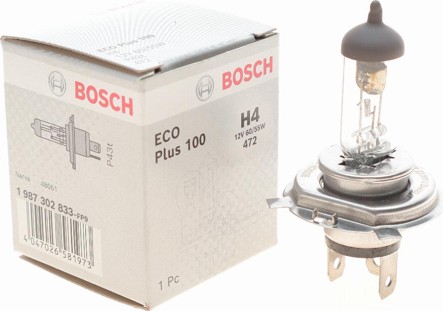 BOSCH 1 987 302 833 - Лампа накаливания, фара дальнего света onlydrive.pro