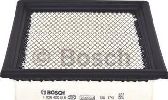 BOSCH F 026 400 518 - Air Filter, engine onlydrive.pro