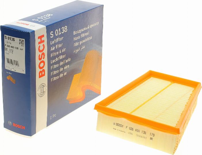 BOSCH F 026 400 138 - Air Filter, engine onlydrive.pro