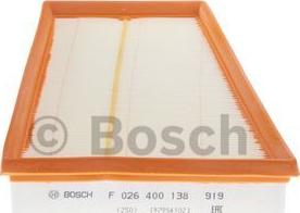 BOSCH F 026 400 138 - Õhufilter onlydrive.pro