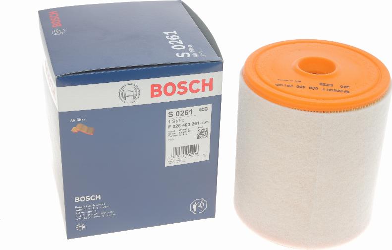 BOSCH F 026 400 261 - Воздушный фильтр, двигатель onlydrive.pro