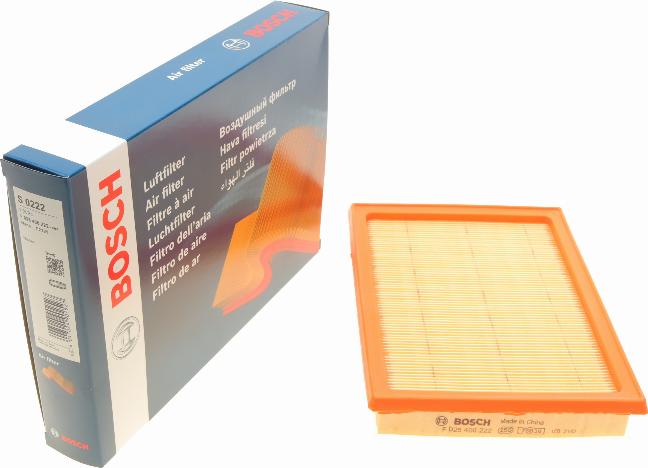 BOSCH F 026 400 222 - Воздушный фильтр, двигатель onlydrive.pro