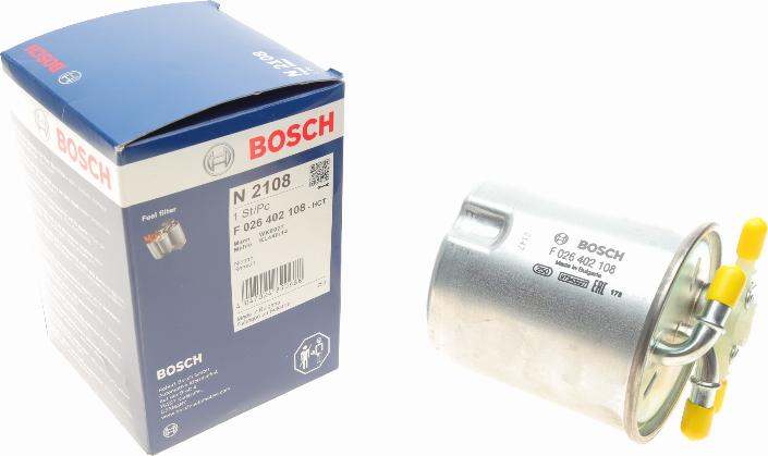 BOSCH F 026 402 108 - Polttoainesuodatin onlydrive.pro