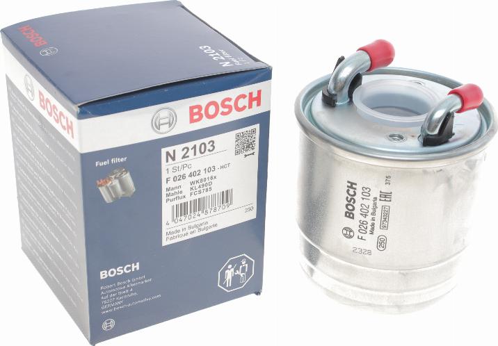 BOSCH F 026 402 103 - Топливный фильтр onlydrive.pro