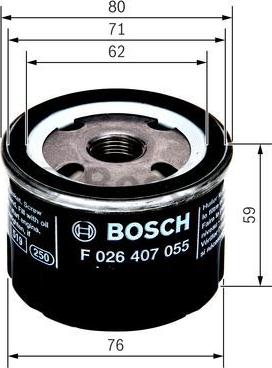 BOSCH F 026 407 055 - Alyvos filtras onlydrive.pro