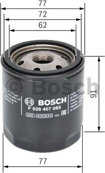 BOSCH F 026 407 085 - Alyvos filtras onlydrive.pro