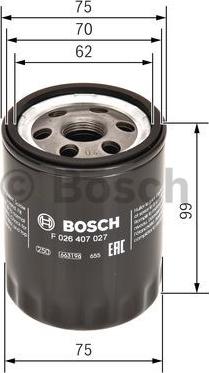 BOSCH F 026 407 027 - Oil Filter onlydrive.pro