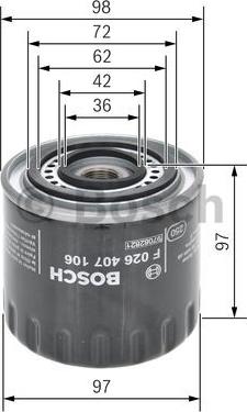 BOSCH F 026 407 106 - Oil Filter onlydrive.pro