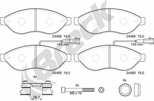 Breck 24469 00 703 10 - Тормозные колодки, дисковые, комплект onlydrive.pro