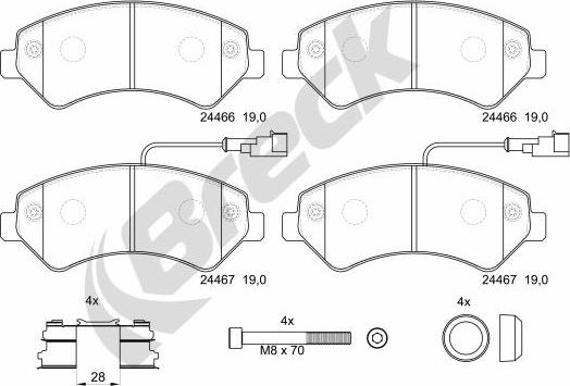 Breck 24467 00 703 10 - Brake Pad Set, disc brake onlydrive.pro