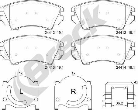 Breck 24412 00 701 10 - Brake Pad Set, disc brake onlydrive.pro