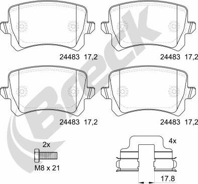 Breck 24483 00 704 10 - Brake Pad Set, disc brake onlydrive.pro