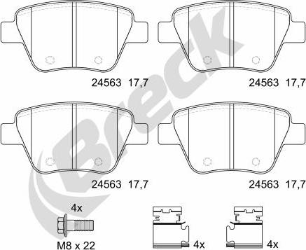 Breck 24563 00 704 00 - Brake Pad Set, disc brake onlydrive.pro