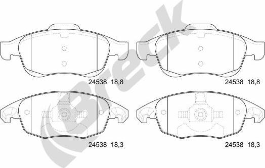 Breck 24538 00 701 00 - Brake Pad Set, disc brake onlydrive.pro