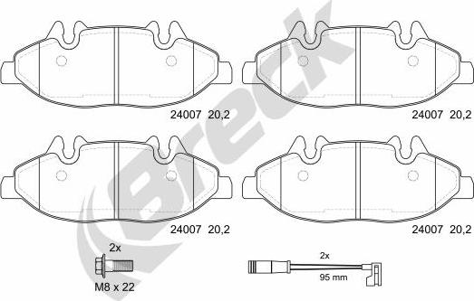 Breck 24007 00 703 00 - Тормозные колодки, дисковые, комплект onlydrive.pro