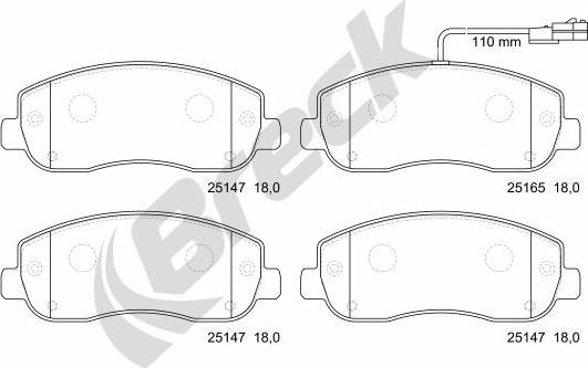 Breck 25147 00 703 10 - Brake Pad Set, disc brake onlydrive.pro