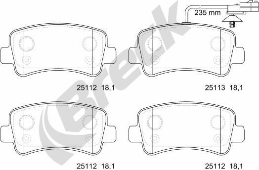 Breck 25112 00 703 10 - Brake Pad Set, disc brake onlydrive.pro