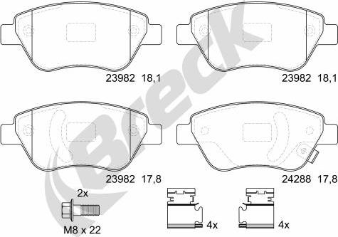 Breck 23982 00 702 10 - Brake Pad Set, disc brake onlydrive.pro