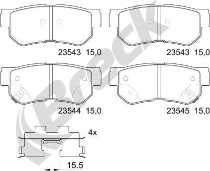 Breck 23543 00 704 10 - Тормозные колодки, дисковые, комплект onlydrive.pro