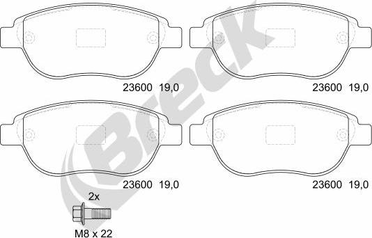 Breck 23600 00 701 00 - Piduriklotsi komplekt,ketaspidur onlydrive.pro