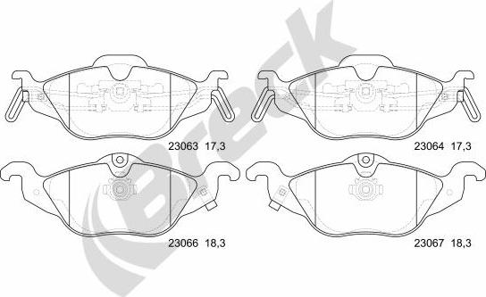 Breck 23063 00 702 10 - Тормозные колодки, дисковые, комплект onlydrive.pro