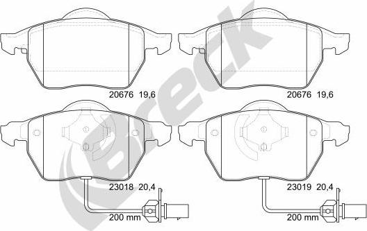 Breck 23018 00 701 10 - Piduriklotsi komplekt,ketaspidur onlydrive.pro