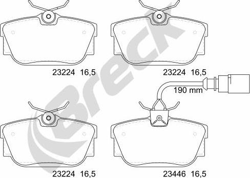 Breck 23224 00 702 10 - Brake Pad Set, disc brake onlydrive.pro