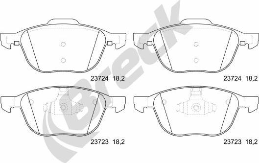 Breck 23723 00 701 00 - Brake Pad Set, disc brake onlydrive.pro