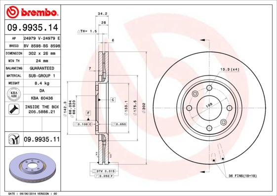 Brembo 09.9935.11 - Brake Disc onlydrive.pro