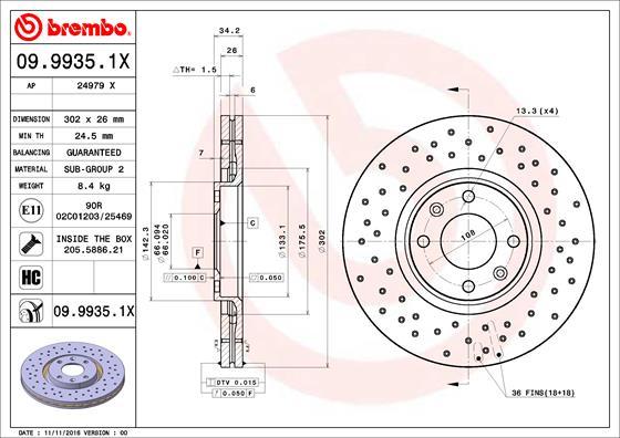 Brembo 09.9935.1X - Brake Disc onlydrive.pro