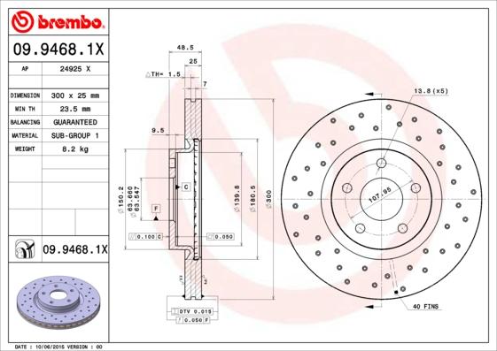 Brembo 09.9468.1X - Brake Disc onlydrive.pro