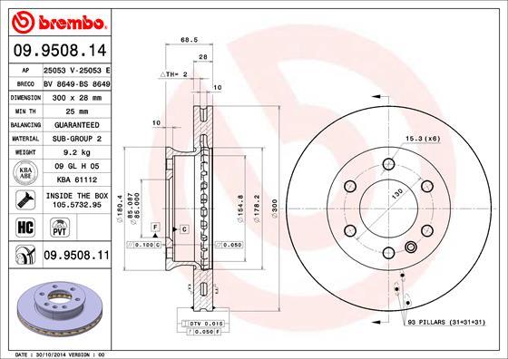 Brembo 09.9508.11 - Brake Disc onlydrive.pro