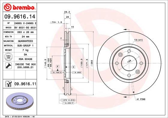 Brembo 09.9616.11 - Brake Disc onlydrive.pro