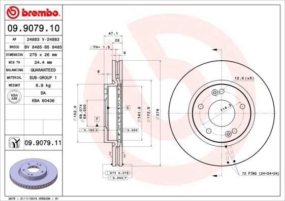 Brembo 09.9079.11 - Brake Disc onlydrive.pro