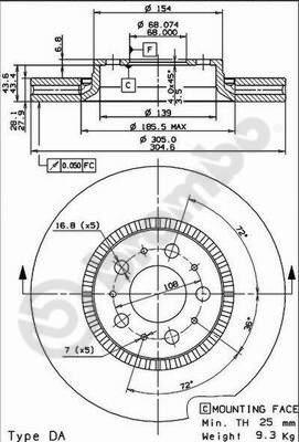 Brembo 09.9130.75 - Brake Disc onlydrive.pro