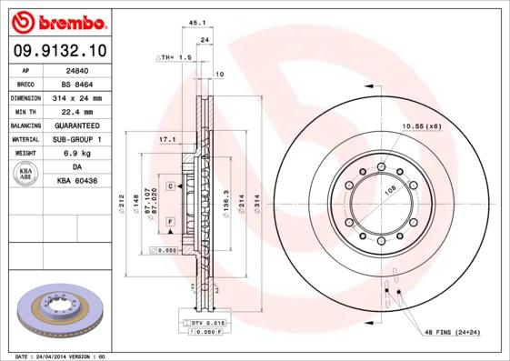 Brembo 09.9132.10 - Brake Disc onlydrive.pro