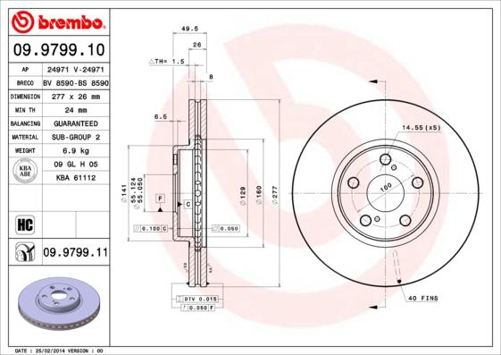 Brembo 09.9799.11 - Brake Disc onlydrive.pro