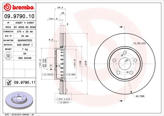 Brembo 09.9790.11 - Brake Disc onlydrive.pro