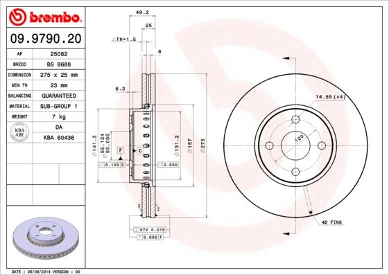 Brembo 09.9790.20 - Brake Disc onlydrive.pro