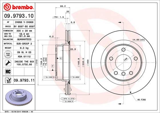 Brembo 09.9793.11 - Brake Disc onlydrive.pro