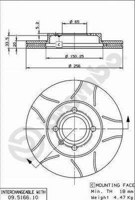 Brembo 09.5166.75 - Тормозной диск onlydrive.pro