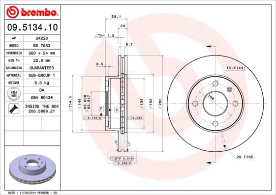 Brembo 09.5134.10 - Brake Disc onlydrive.pro